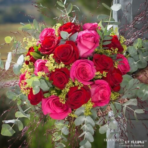 Bouquet rond de roses